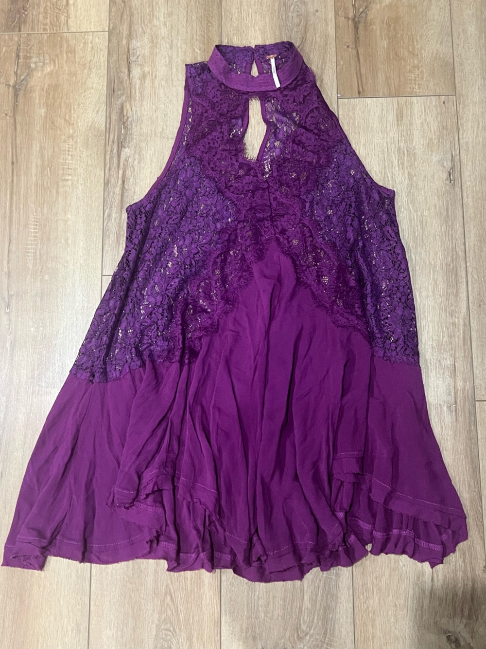 Free People FP Tell Tale Heart Sleeveless Tunic in Plum Small